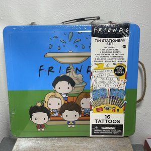 FRIENDS Tin Stationary Set: Case, Stickers, Tattoos, Gel Pens, Markers, Stamps